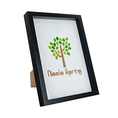 Image of Nicola Spring 3D Shadow Box Photo Frame - 8x12 (20x30cm) - Pack of 1 - Black 3D Photo Frame Box A4 Picture Portrait Display Case for Crafts, Keepsakes, Wedding, Graduation