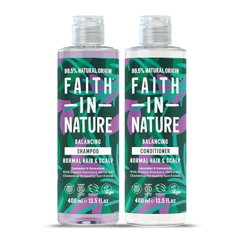 Image of Faith In Nature - Natural Shampoo & Conditioner Set - Vegan & Cruelty Free, No SLS or Parabens - 2 x 400ml, Lavender & Geranium