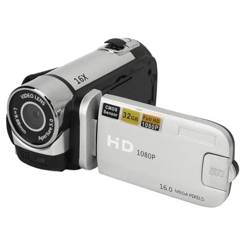 Image of Video Camera Camcorder, 1080P 16MP 16X Zoom HD 2.4 Inch Rotatable Screen Camcorder, Handheld Video Recorder with Fill Light & 1/4 Inch Thread Hole for Teens Beginner Adult (Silver)