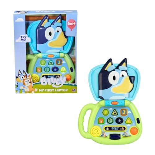 Image of Bluey My First Laptop | Interactive Learning Toy for Toddlers with Lights Sounds & Music | Includes Bluey Theme Tune | 14 Fun Activities & Interactive Features | Educational Preschool Toy | Age 6M+