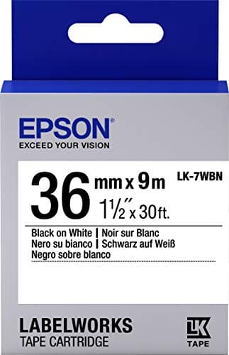 Image of Epson C53S657006 LK-7WBN Label Cartridge Tape Roll - Black/White