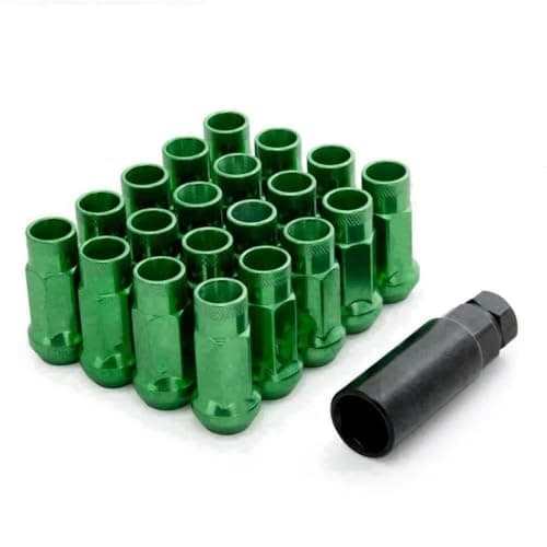 Image of Hub lock bolt Compatible With Mazda Auto Steel Wheel Lug Wheel Nuts Wheel Bolts Flat Washer Locking Wheel Nuts M12x1.5 M12x1.25 20pcs(Green,M12x1.25)
