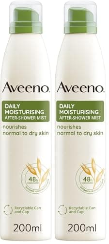 Image of Aveeno Daily Moisturising After-Shower Mist, Formulated With Oats, Suitable For Sensitive Skin, Non-Greasy Fast Absorbing Spray, Locks In Moisture 48h, 200ml (Pack of 2)
