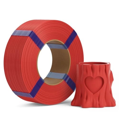 Image of DEEPLEE PLA Basic Refill Filament 1.75mm Red 1kg, No Spool 3D Printer Filaments, Easy to use Filament 3D Printing Materials for Reusable Spool Refilling