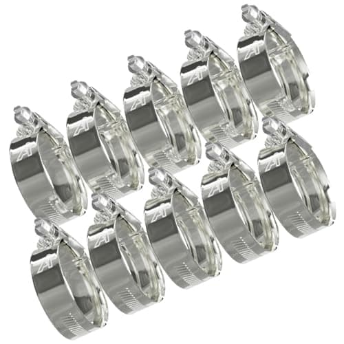 Image of 10 Pack - 13mm > 20mm Worm Drive Jubilee Type Hose Pipe Clips Zinc Plated