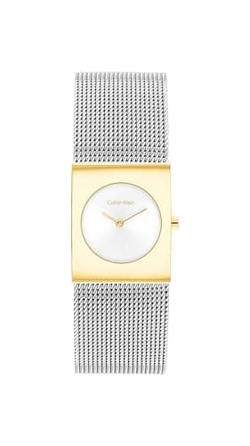 Image of Calvin Klein Two Hand Quartz Movement Watch for Women CK Pulse Collection with Silver Stainless Steel Mesh Bracelet - 25100139