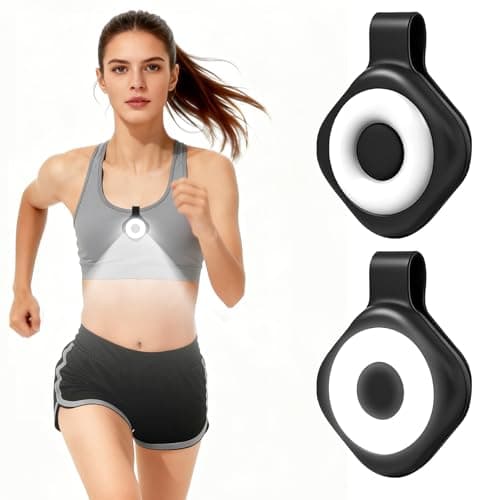 Image of ABOHU LED Clip On Running Lights for Night Safety, USB Rechargeable Magnetic Badge Light with 6 Brightness & 3 Color Modes, Super Bright Hands-Free Flashlight for Runners, Hiking, Camping, Dog Walking