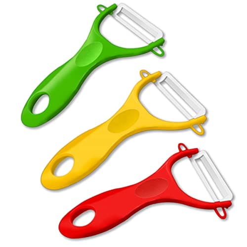 Image of Vegetables Peeler Advanced Ceramic Peeler Plastic Handel-Sharp Rust Prevention -Set of 3