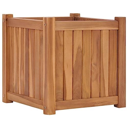 Image of vidaXL Raised Bed Planter - 40x40x40 cm, Solid Teak Wood, Versatile Usage, Unique Design, Easy Assembly, Suitable for Indoor & Outdoor