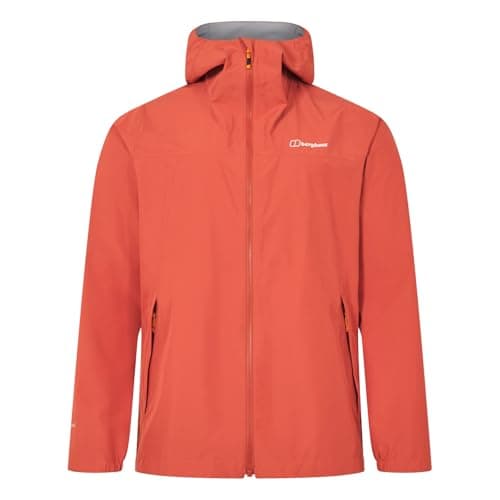 Image of Berghaus Men's Deluge Pro Waterproof Shell Jacket | Adjustable | Durable Coat | Rain Protection Waterproof Jacket, Orange, XL