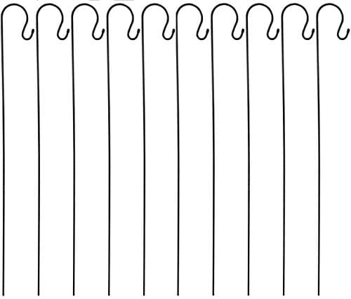 Image of Selections Metal Shepherd's Crook Garden Hook for Bird Feeders & Lanterns (1m) - Pack of 10