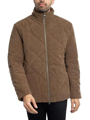 Image of Barbour Men's Cord Liddesdale Quilted Jacket, Fossil, Fossil, XL
