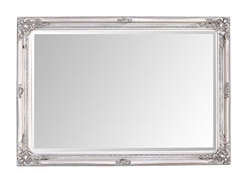 Image of Select Mirrors Rhone Mirror - Large French Antique, Rococo Baroque Style, Chic Wall Mirror -70cm x 100cm (Antique Silver)