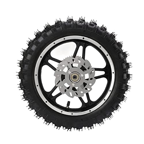 Image of Bnineteenteam 2.5-10 Dirt Bike Rear Wheel Tyre, 12mm Rubber Metal with Disc Sprocket Bearing Rim Tire Assembly for Mini Pit Bike