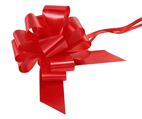 Image of Large Plain Red Pull Bow - Ideal As Gift Wrap, Florist, Wedding Bow