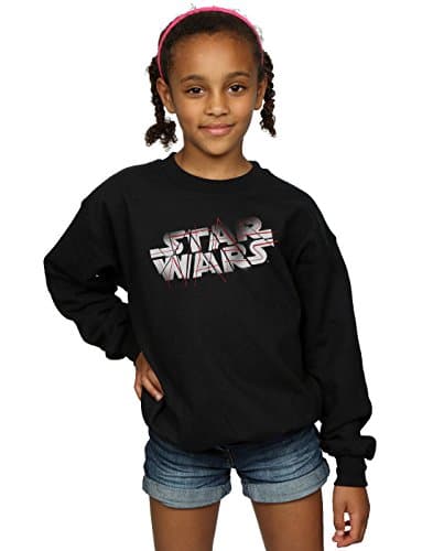 Image of Star Wars Girls The Last Jedi Spray Logo Sweatshirt 7-8 Years Black