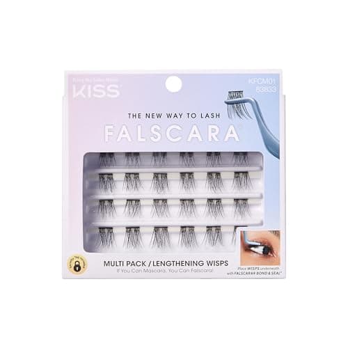 Image of KISS Falscara Wisps Multipack, Style 01, Reusable Featherlight Eyelash Lengthening Wisps Black