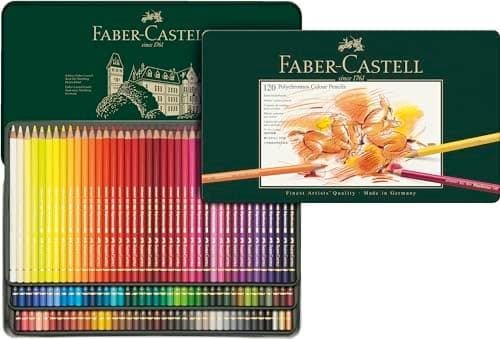 Image of Faber-Castell Art & Graphic Polychromos Colour Pencil, Multicoloured, Tin of 120, Art, Craft, Drawing, Sketching, Home, School, University, Colouring