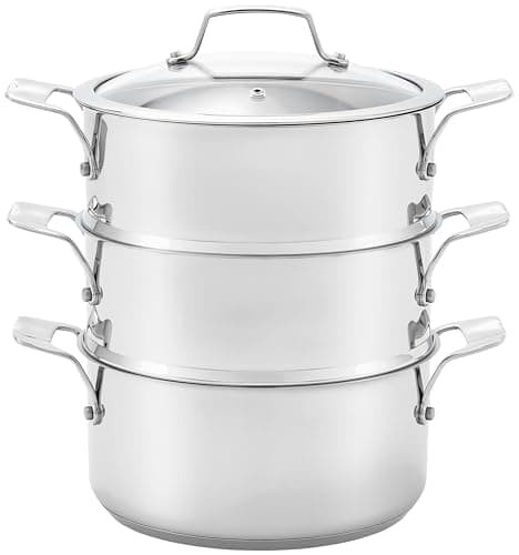 Image of Stellar 22cm 3 Tier Steamer Set, Stainless Steel, Silver