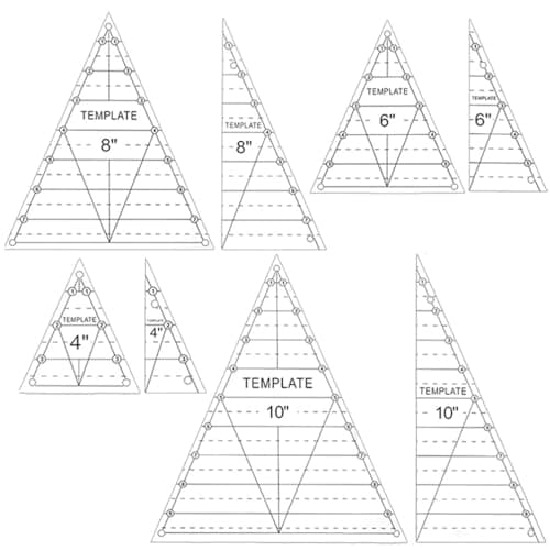Image of PH PandaHall 8pcs Tall Triangle Quilting Rulers 4/6/8/10 inch Acrylic Quilting Rulers Clear Triangle Templates Sewing Templates for Sewing Cut Measurement DIY Craft Projects Home Decor Christmas