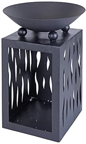 Image of 68cm Contemporary Ambiance Black Fire Bowl with Wood Storage