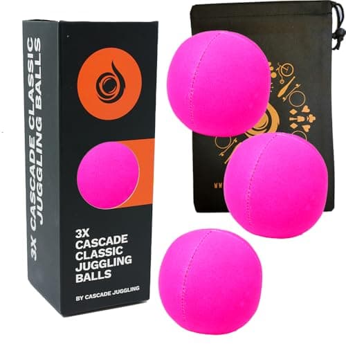 Image of 3 x Pro 115g Cascade Neon Classic Thud Juggling Balls & Bag - Set of 3 Juggling Balls (Pink)