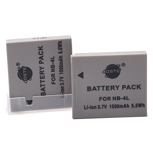 Image of DSTE 2PCS NB-4L NB-4LH Battery Compatible with Canon PowerShot SD200 SD300 SD400 SD430 SD450 SD600 SD630 SD750