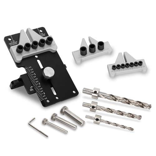 Image of Margars 08350 Dowelling Jig Kit Master Kit, Dowelling Jig Kit for Precision Woodworking Joinery Tool with 1/4’’, 3/8’’, 1/2’’ Dowelling Kits, CNC Machined for Durability and Long-lasting