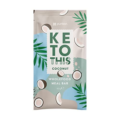 Image of Purition Wholefood Meal Bars Coconut Flavour 12 Pack | Vegan & Keto Friendly | No Added Sugar | Premium Low Carb High Fat Keto Meal Bars with Only Natural Ingredients