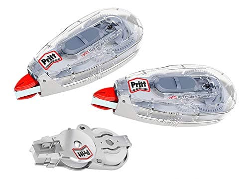 Image of Pritt 9HPRR4HP1X Premium Correction Tape Refill Flex Instant Refillable Flexible Tip Tape Length 12 m Bandwidth 4.2 mm Economy Set with 2 Refillable Rollers and 1 Refill