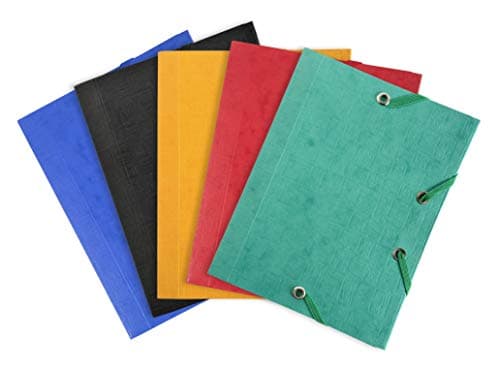 Image of Exacompta - Ref 50750E - Elasticated 3-Flap Folder - 120 x 160mm in Size, 425gsm Glossy Card, Suitable for A5 Documents, Pocket Format - Assorted Colours (Pack of 25)