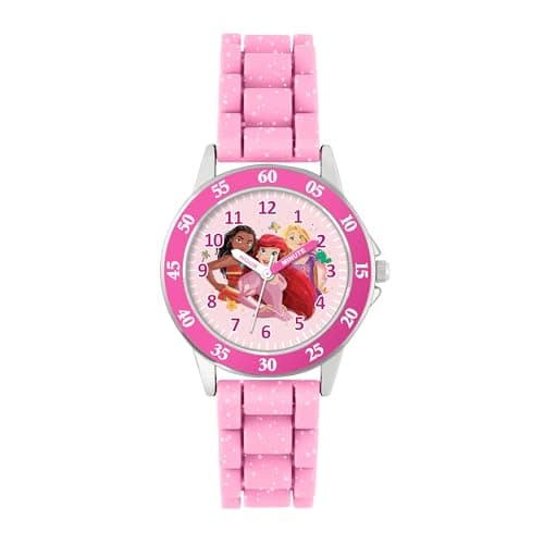 Image of Disney Princess Kids Pink Time Teacher Analogue Watch PN4660