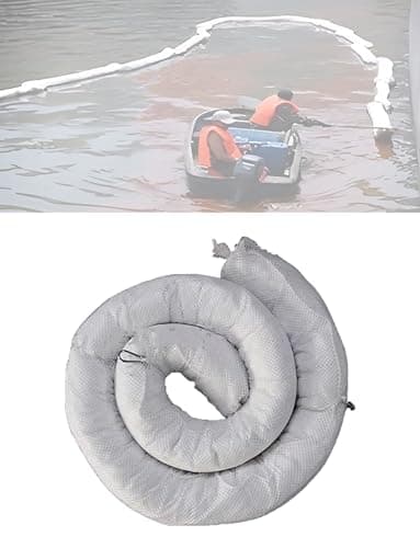Image of Industrial Oil Absorbent Sock and Boom for Marine, Oil Field, Chemical Spill Cleanup | Heavy Duty Water Oil Absorber