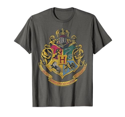 Image of Harry Potter Distressed Hogwarts Crest T-Shirt