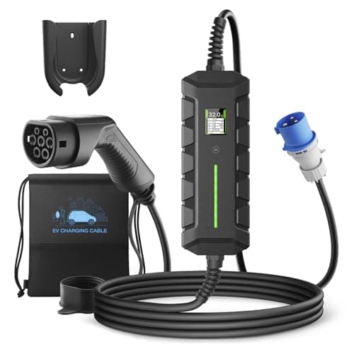 Image of WISSENERGY 7.4kW EV Charger Type 2 Cable to CEE Plug with 6M Cable, Single-phase [32A | 24A | 16A | 240v] Adjustable Current, Mobile Charging Station for Electric Vehicle, IP66, Storage Bag