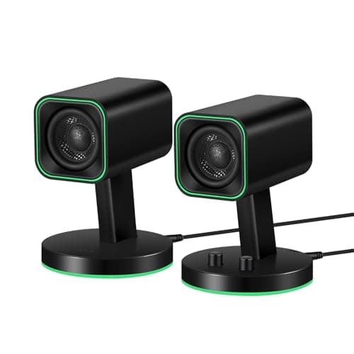 Image of Sanyun SW202 24W Compact Computer Speakers, DSP 3 Modes 16bit USB DAC Bluetooth 5.2, 2.0 PC Multimedia RGB Gaming Speakers for Desktop Monitor Laptop, (Game/Movie/Music, Black)