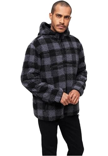 Image of Brandit Teddyfleece Worker Pullover, color: black/grey, size: L