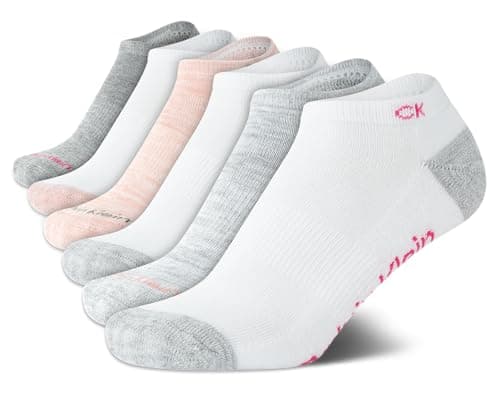 Image of Calvin Klein Women's Socks - Padded No Show Socks (Pack of 6), White Multi, L