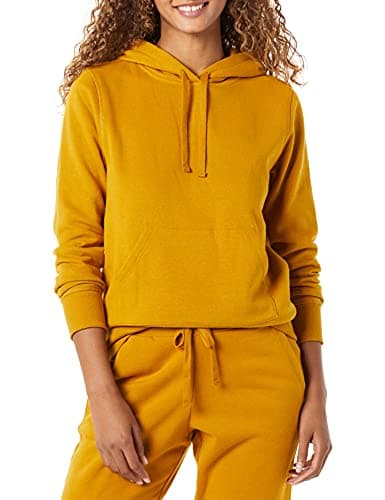 Image of Amazon Essentials Women's Regular-Fit Fleece Pullover Hoodie (Available in Plus Size), Tobacco Brown, M