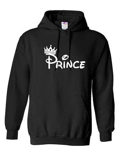 Image of Moonbow Prince Hoodie Large Black, Men's Cotton Pullover, Soft & Stylish Hoodie, Casual Sweatshirt, Cozy Black Hoodie, Lightweight Hoodie for Men & Boys, Trendy Streetwear, Comfy Everyday Wear