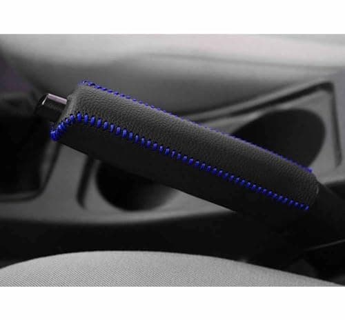 Image of TIUEO Car Handbrake Cover for Mercedes Benz/AMG A-Class A200/A220d/A250/A250e/A260 Protective Cover Hand Brake Decoration Handbrake Sleeve Parking Replacement Accessories,Black Blue Line