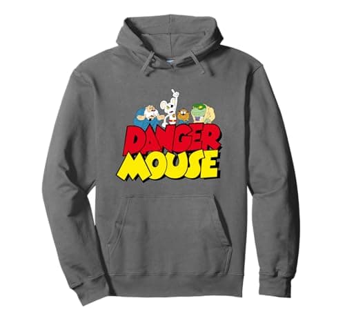 Image of Danger Mouse Logo With Characters Pullover Hoodie