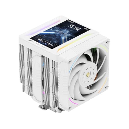 Image of Thermalright Peerless Assassin 120 Vision MAX ARGB White CPU Cooler, PC Heatsink Cooler 6 Heat Pipes, 5’’ Magnetic Display Screen with 480x854 Resolution,for AM4/AM5 and Intel LGA1700/1851