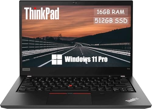 Image of Lenovo Thinkpad T14 Gen 1 Business Laptop, 14-Inch FHD Notebook, Intel Core i7-10610U, 16GB RAM, 512GB SSD, US Keyboard QWERTY, Windows 11 Pro (Renewed)