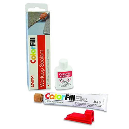Image of Solmer Unika ColorFill Kitchen Worktop Joint Sealant Sealer & Laminate Repair Kit (Black Granite 145)