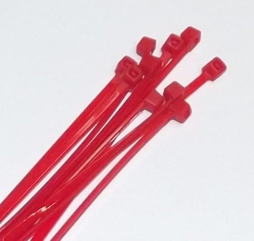Image of Pack of 100x 200mm x 3.6mm Cable Ties Multiple Colour Choices (Red)