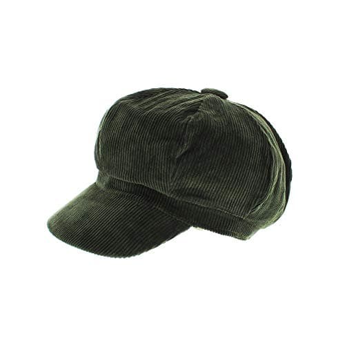 Image of Zac's Alter Ego Vintage Corduroy Newsboy Cap/Baker Boy Hat - Selection of Colours Khaki Green