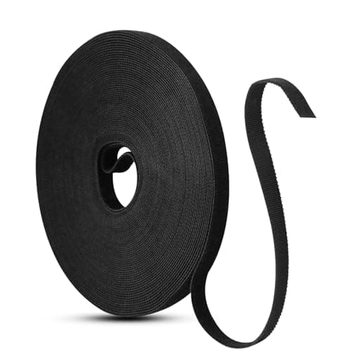 Image of Redamancy 15 M Cable Straps, Black Cable Ties, 10mm Wide Reusable, Securing Strap, Wire Management, Cord Organise, for Home, Garden, Office and DIY