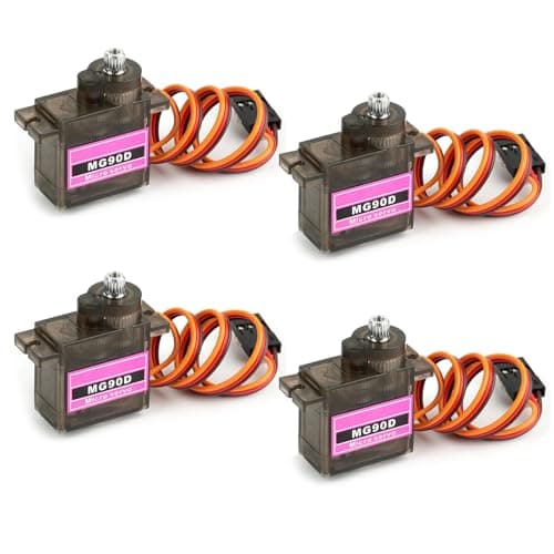 Image of Stemedu 4 Pack MG90D Digital Servo 9g Lightweight Servo Full Metal Gears Micro Servo for Arduino Project RC Helicopter Boat Robot Car Gimbal