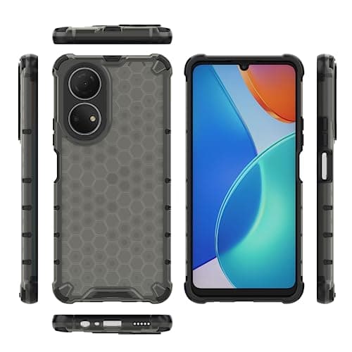 Image of Jiajihua Compatible with Honor Play 30 Plus 5G Cover,Compatible with Honor X7 Camera Protection Anti-drop【Hard PC+TPU】 2 in 1 Phone Case Black